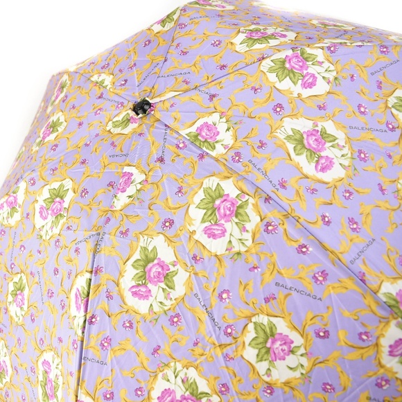 BALENCIAGA Lilac Floral & Logo Compact Umbrella mn - Picture 4 of 7